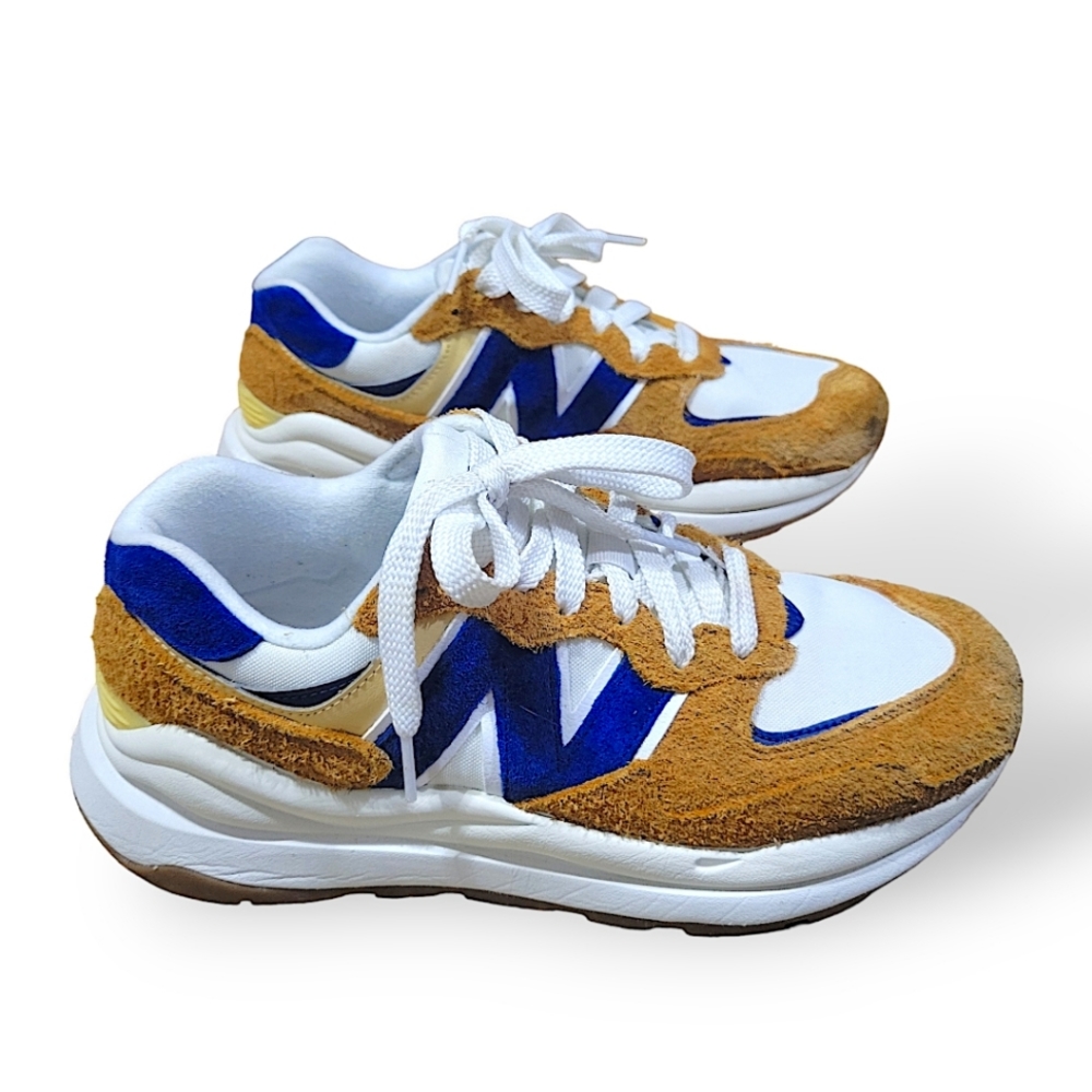 New Balance 57/40 Suede Navy/Tan/White Women's Sz 9 Mens 7.5